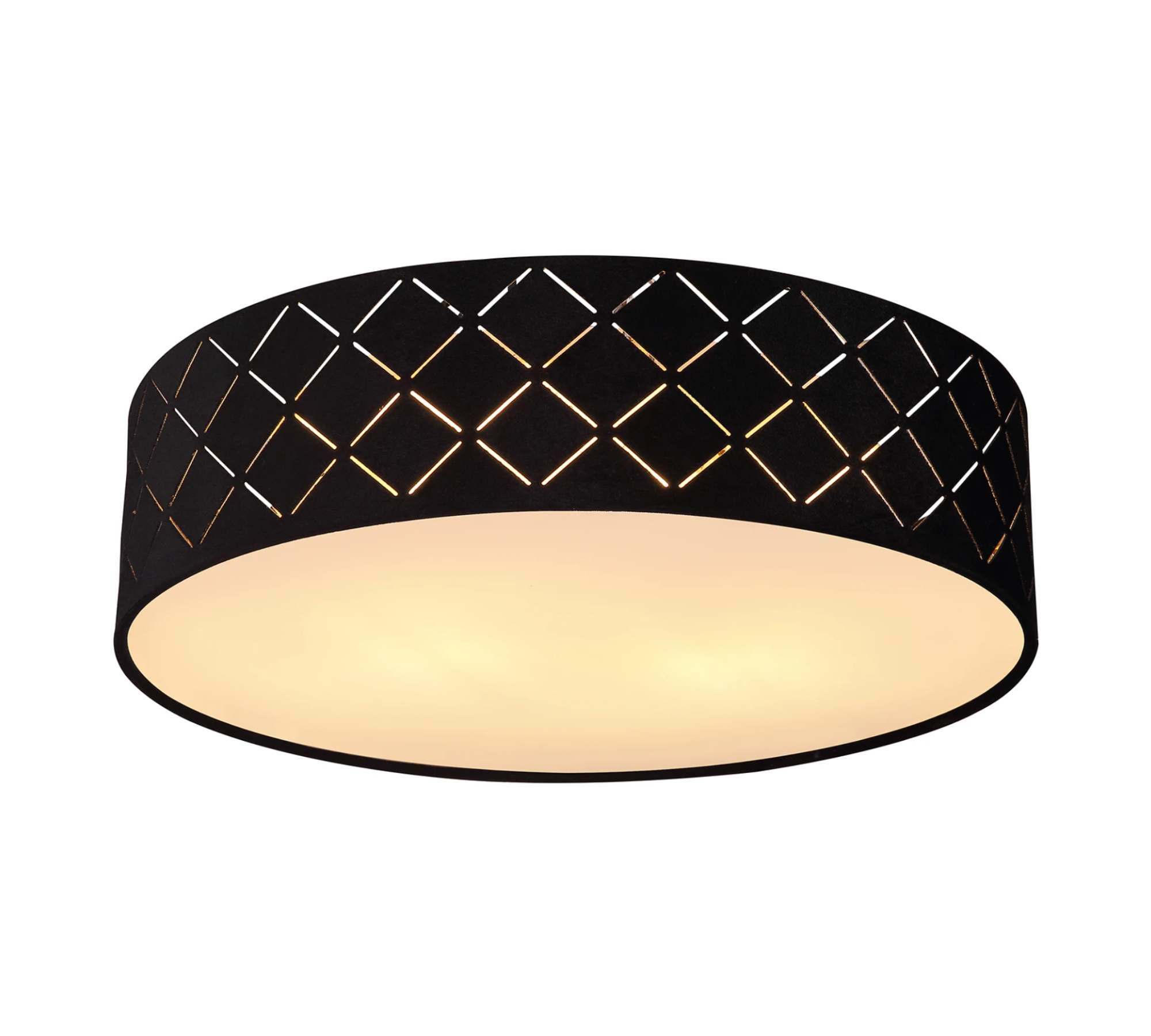 2-light ceiling lamp mixed fabric metal black 1