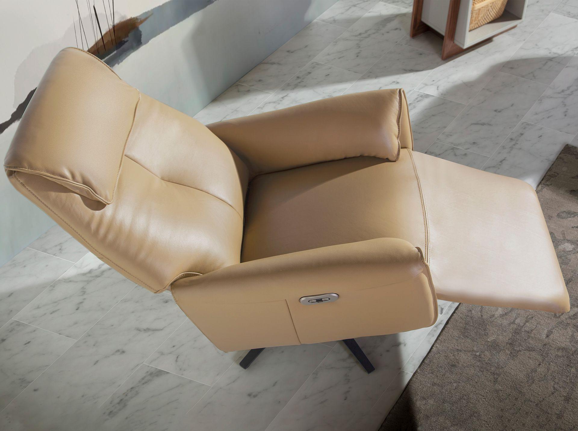 Relax Sessel 5086 Drehbar Leder Sand 5