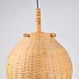 Vintage Hängeleuchte Rattan Bambus 1960er Jahre 4