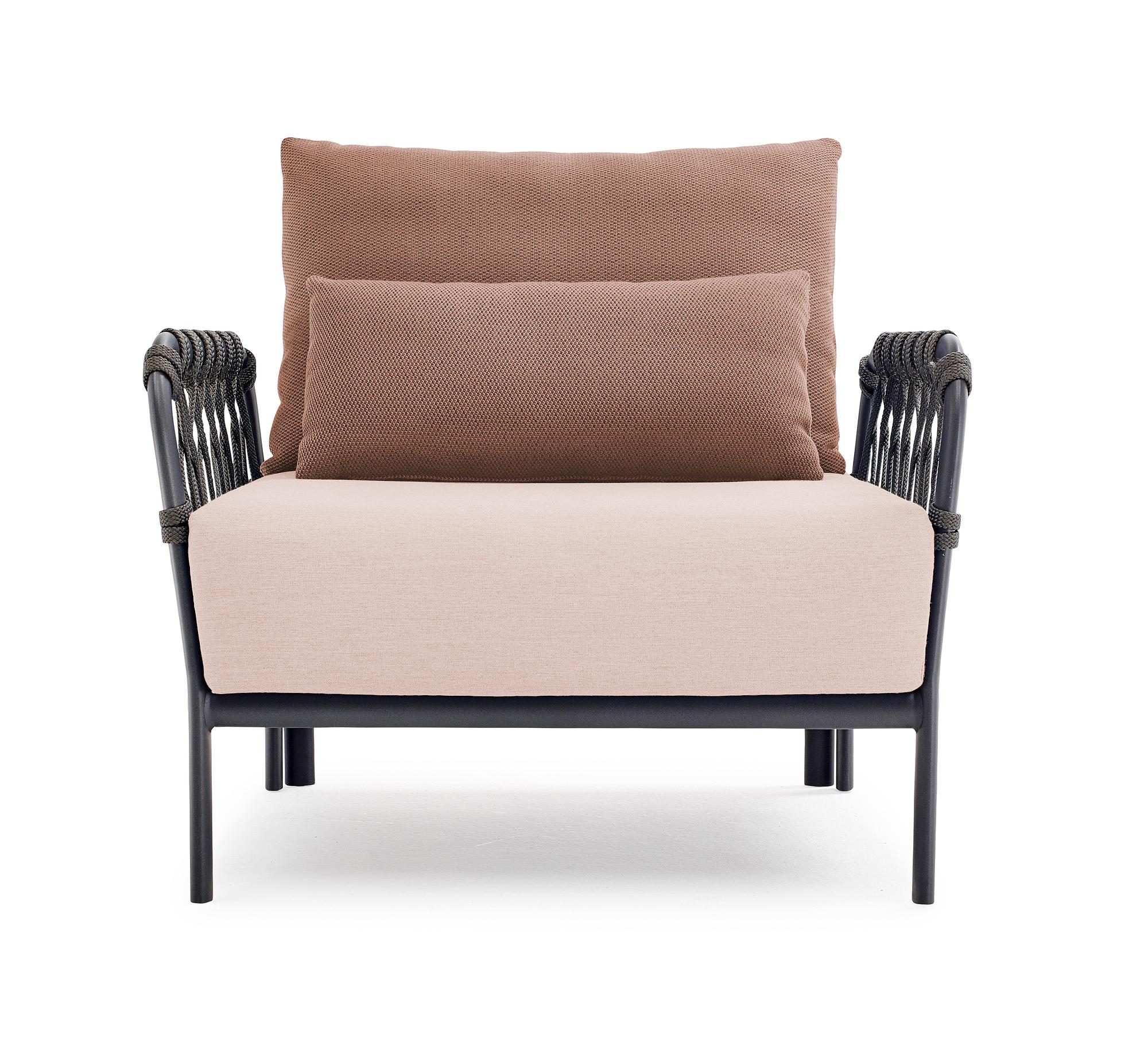 2x Caro Garten Loungesessel Anthrazit Pfirsichfarbig 0
