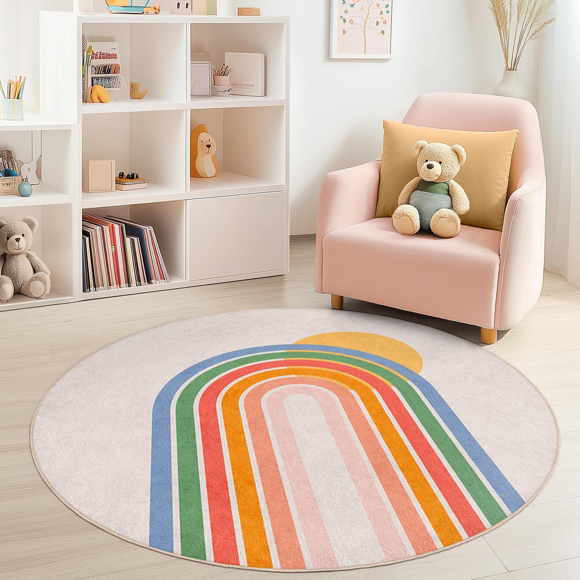 Tappeto per bambini arcobaleno multicolore Ø150cm 2