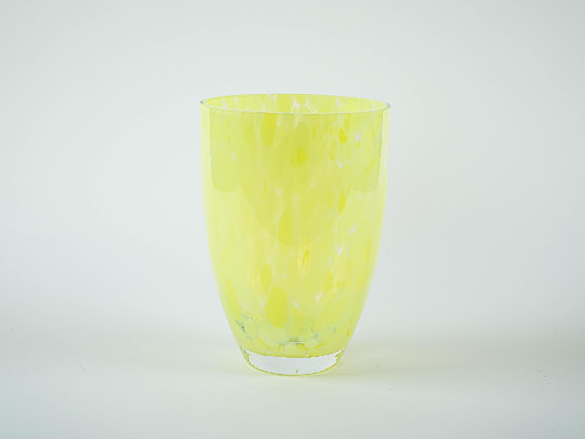 Glass Vase Lemon Yellow 1970s 3
