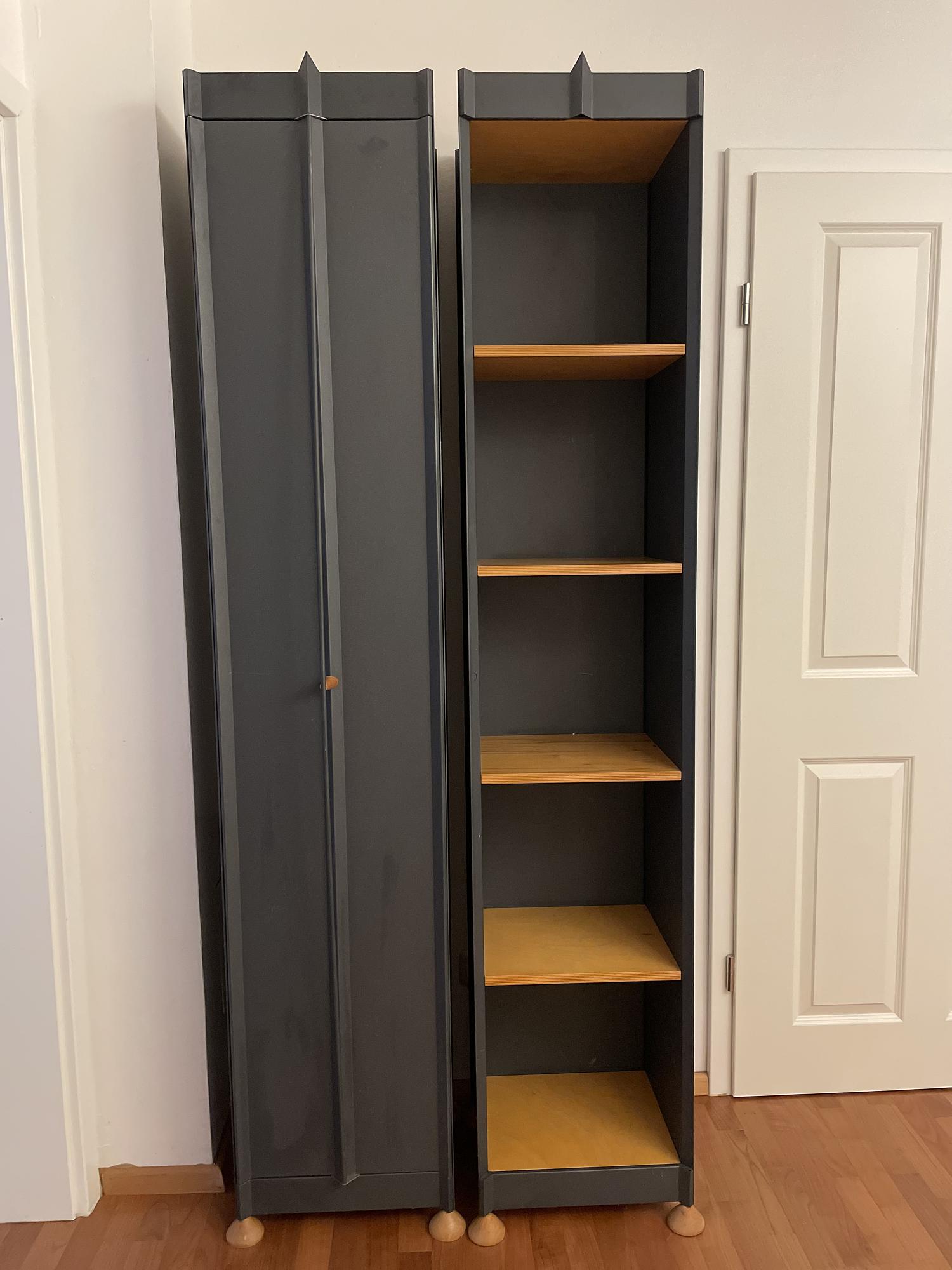 2x Tall Shelf Wood Blue 0
