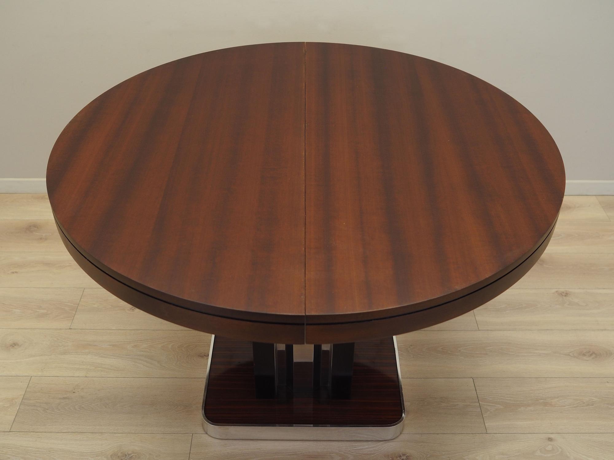 Round Mahogany Table 1970s 4