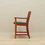 Vintage armchair Teak wood Leather Brown 1970s 4
