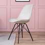 2x dining chair velvet metal sand 6
