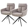 Swivel Armchair LOBBS Set of 2 Taupe 0