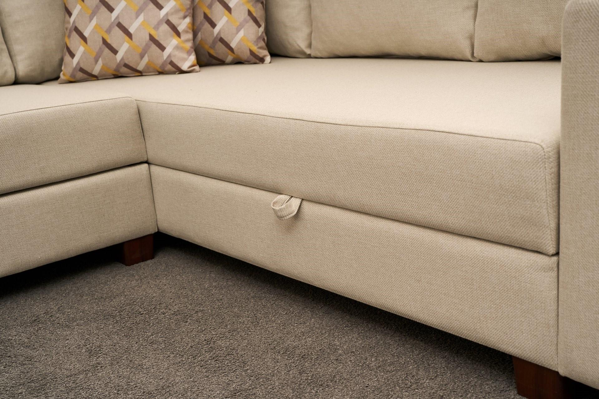 Aly Schlafsofa Récamiere Links Baumwolle Creme 4