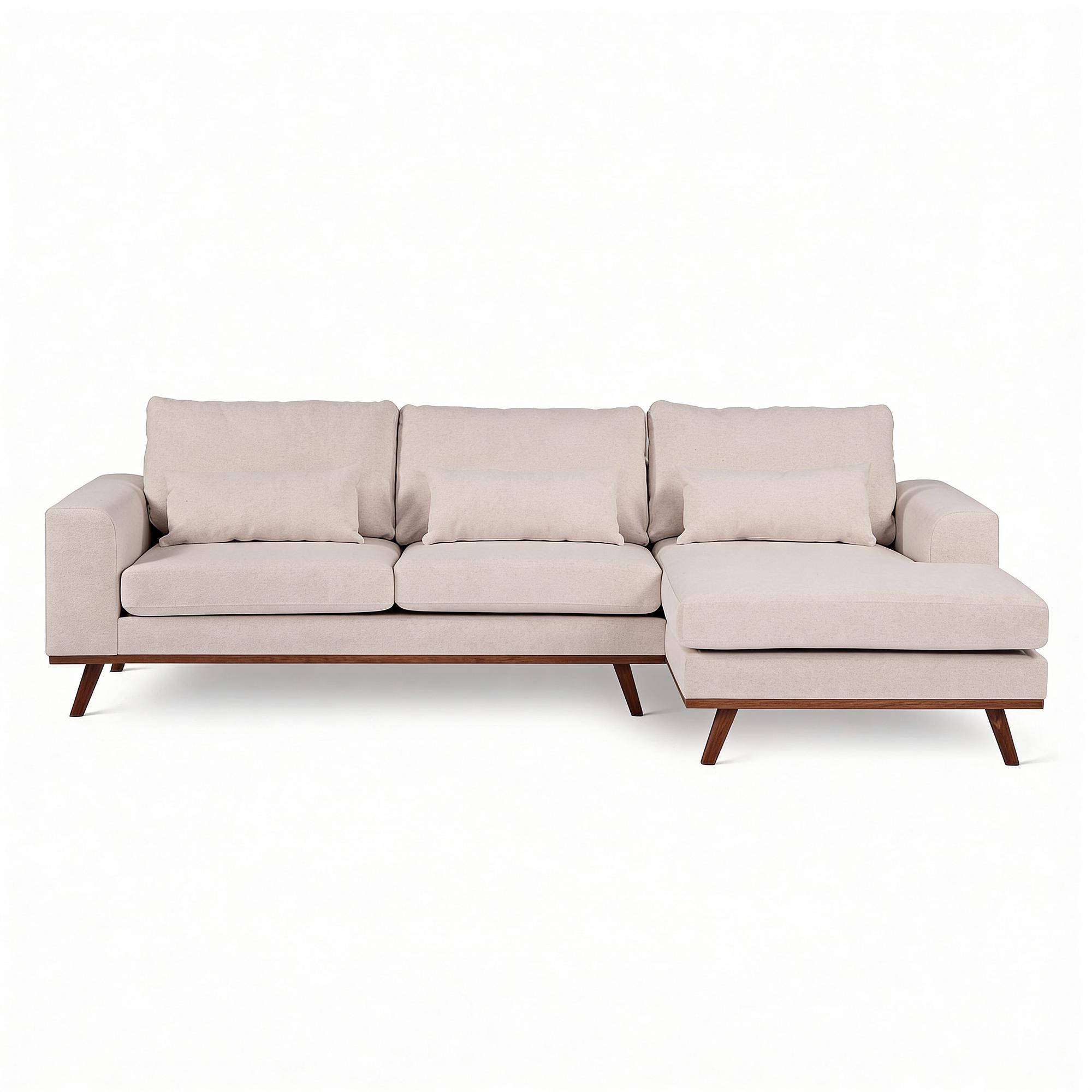 Corner Sofa Japandi 3-Seater Right Beige 4