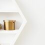 Sechseckiges Regal Zwei Regalbretter Holz Weiß 1