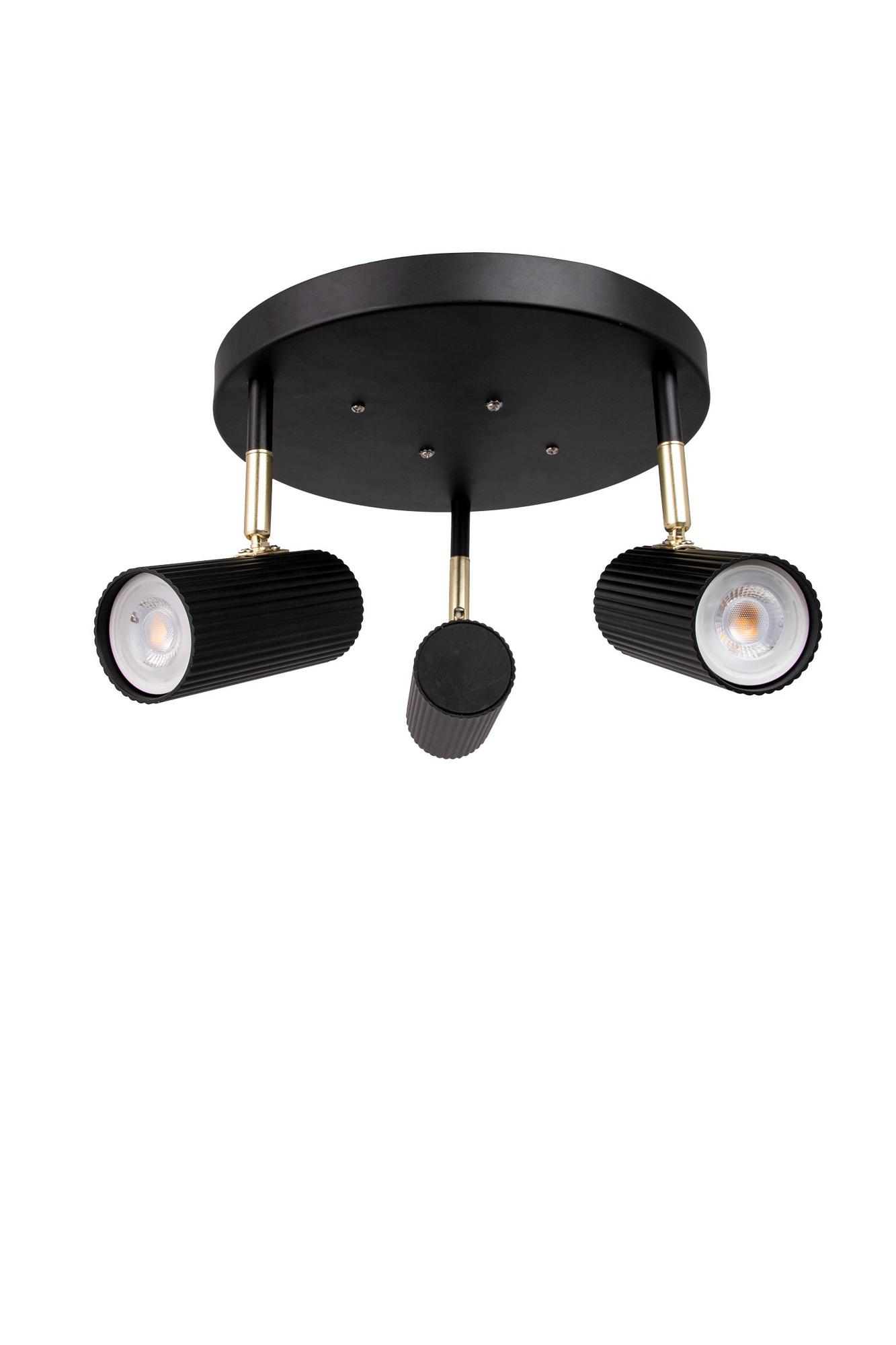 Hubble Ceiling Light 3-Arm Black 2
