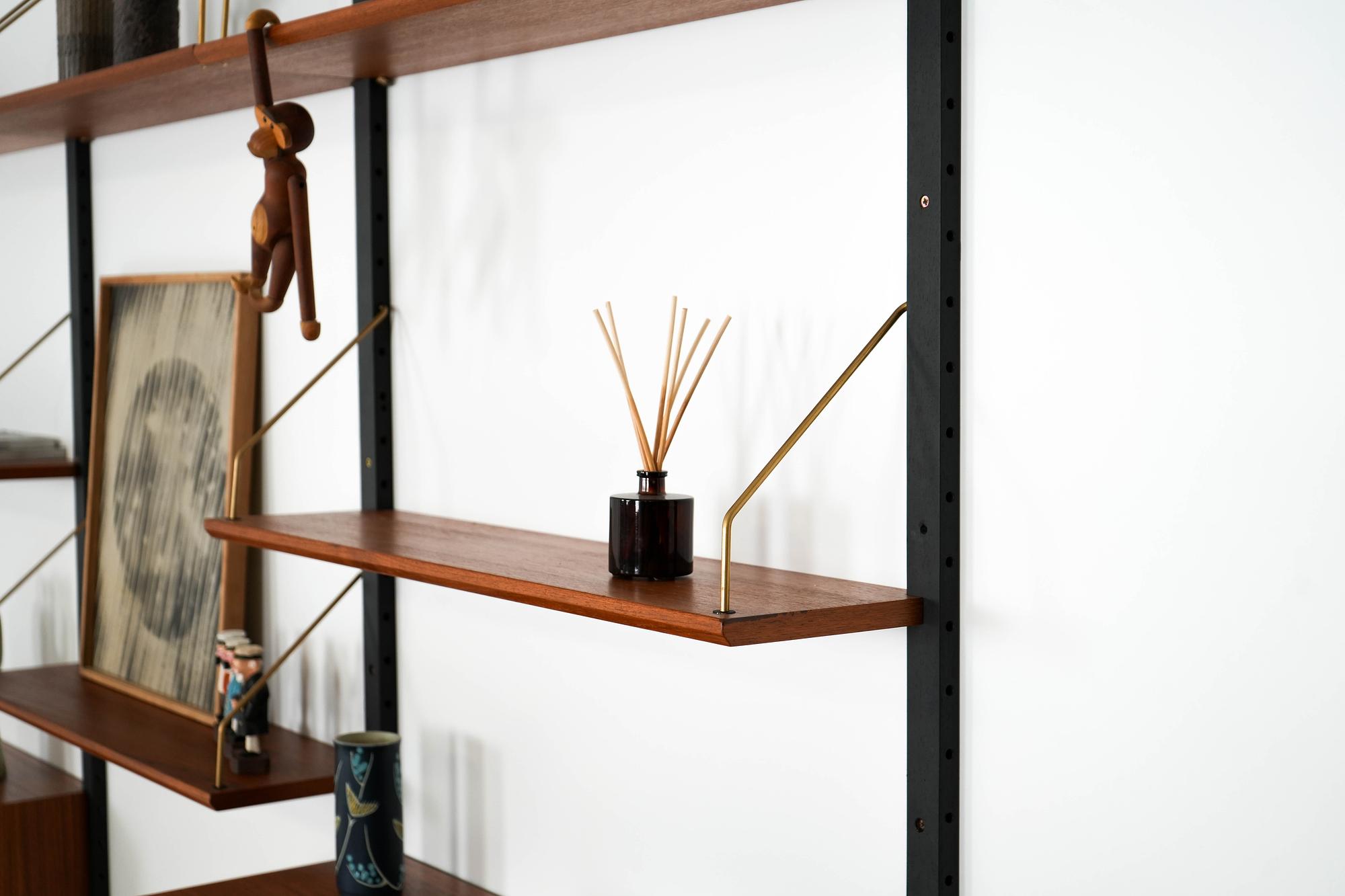 Module shelf teak brown 1960s 8