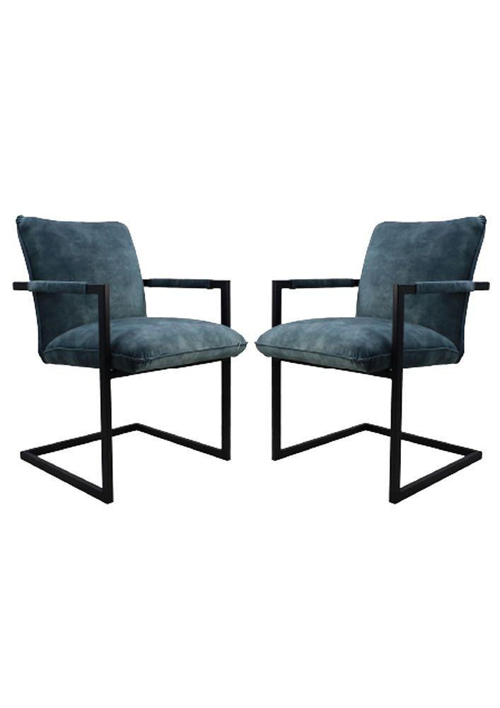 2x Boston Esszimmerstuhl Textil Metall 0