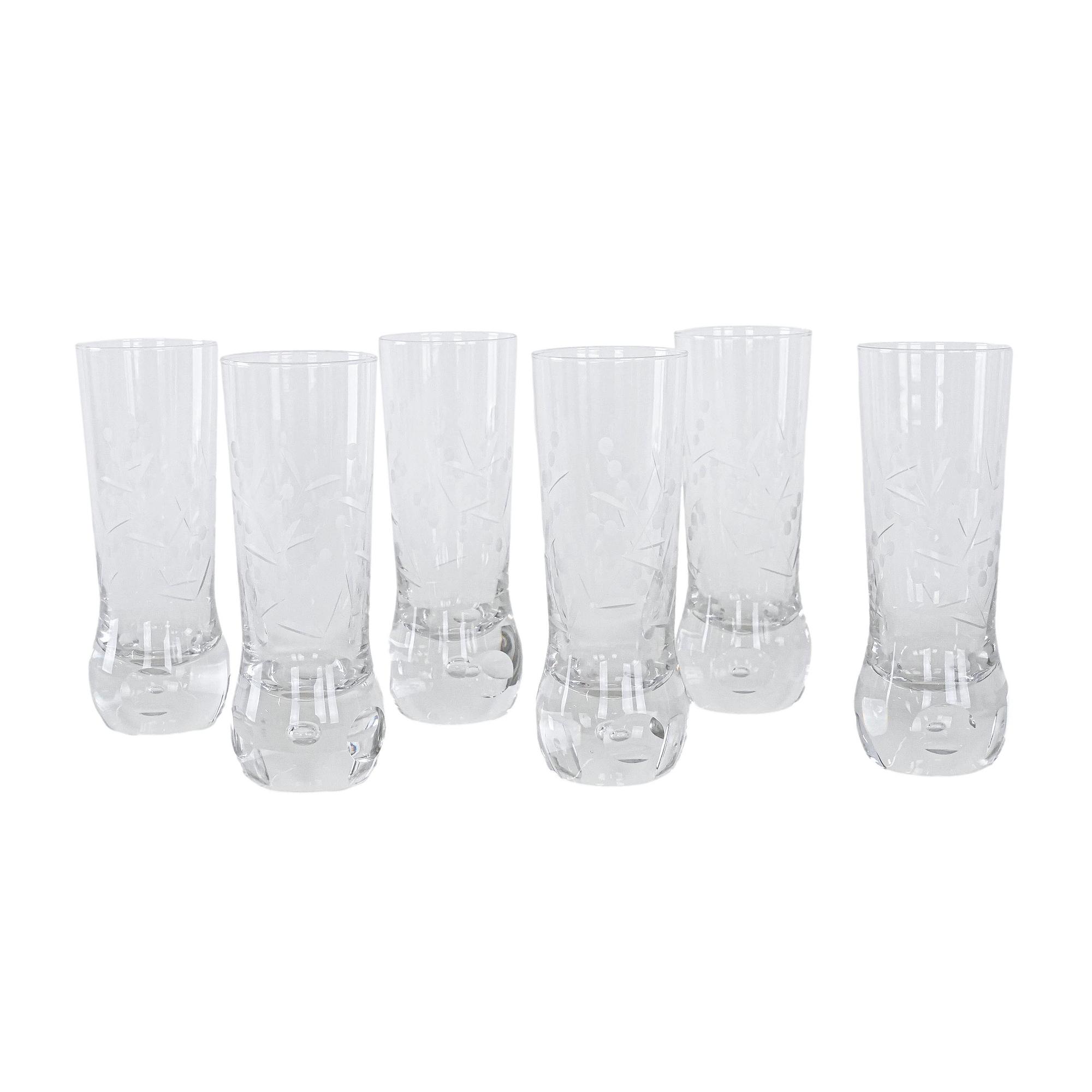 Set of 6 glasses transparent 1970s 0