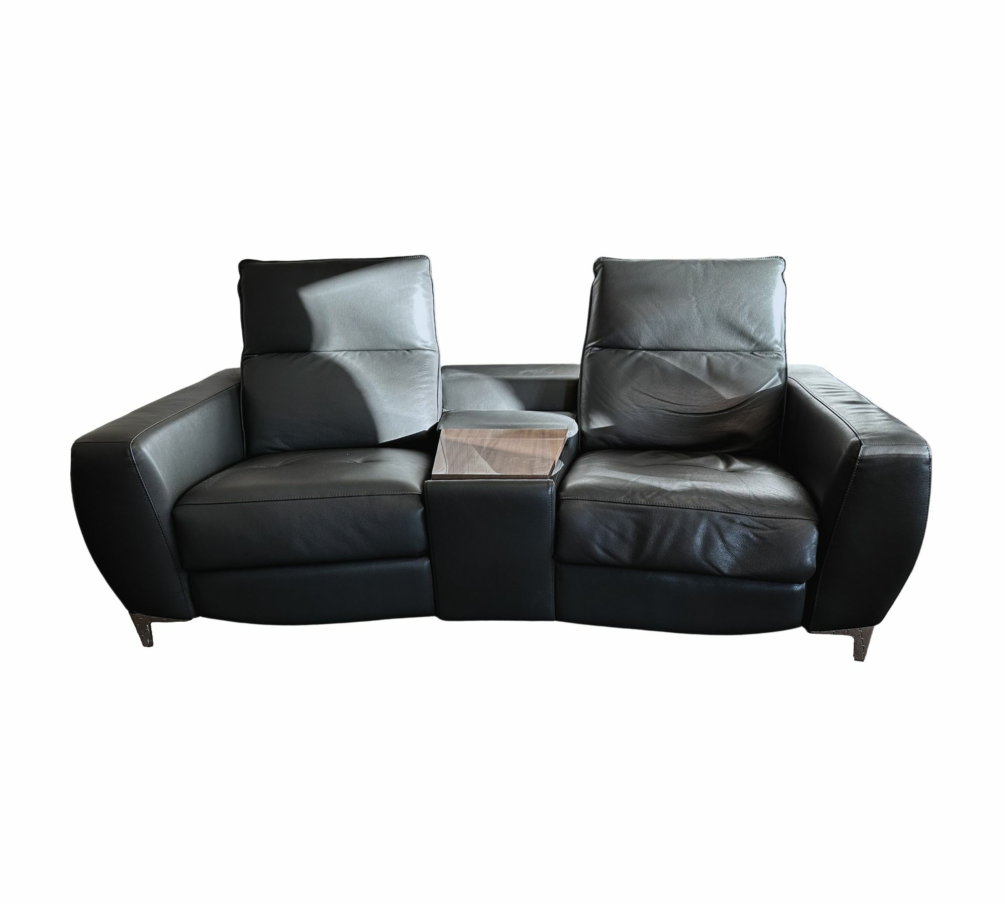 Kinosofa 2-Sitzer Leder Grau 0