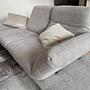 2-Sitzer Sofa und Hocker Grau 4