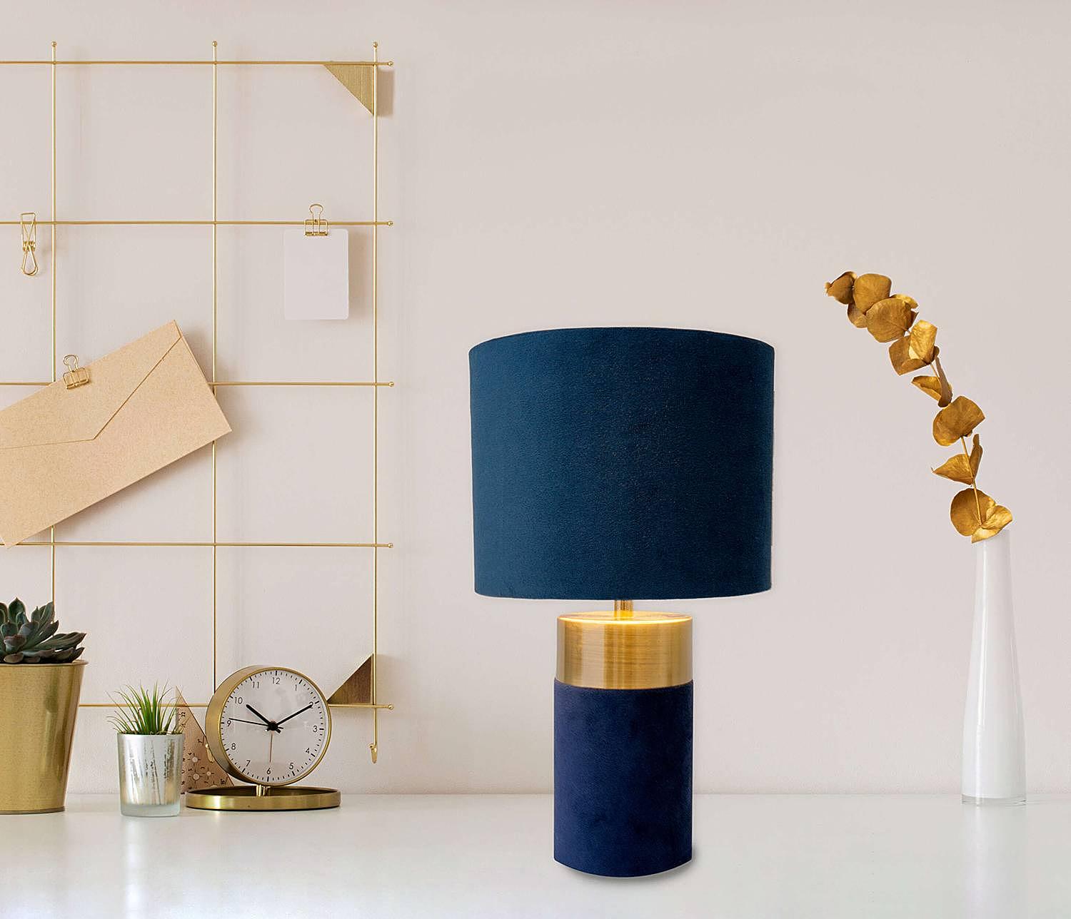 Bordo Table Lamp Iron Textile Fleece Blue 1