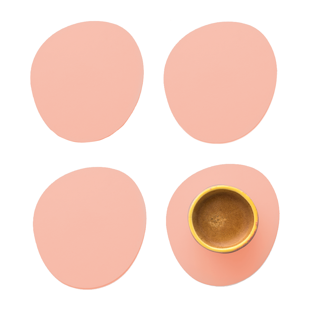 4x Sottobicchieri Stone 100% pelle riciclata Rosa 0