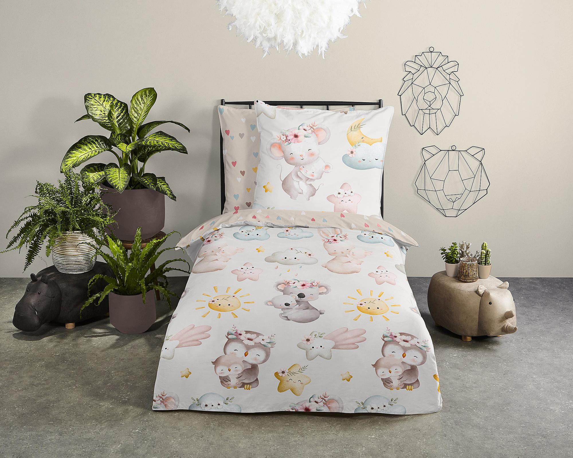 Renforcé Kinderbettwäsche 135x200cm Kissen 80x80 cm 2