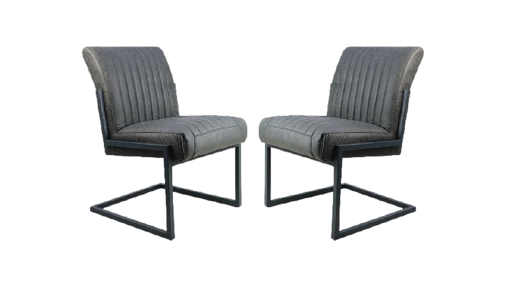 2x Texas Esszimmerstuhl Leder Metall 0
