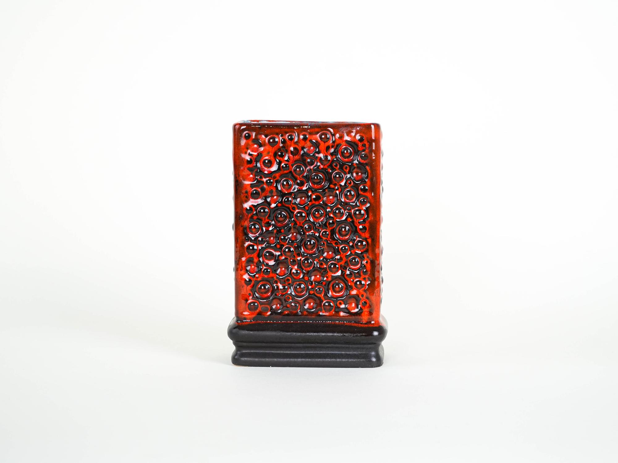 Vase Fat Lava 1960s Red 2
