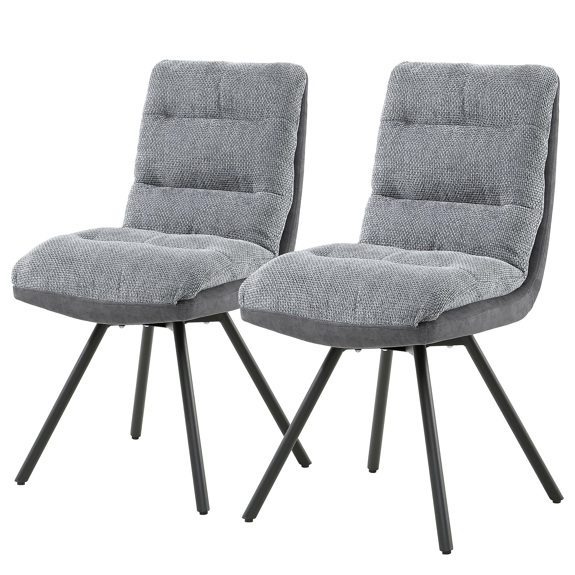Etla Polsterstuhl 2er-Set Grau 0