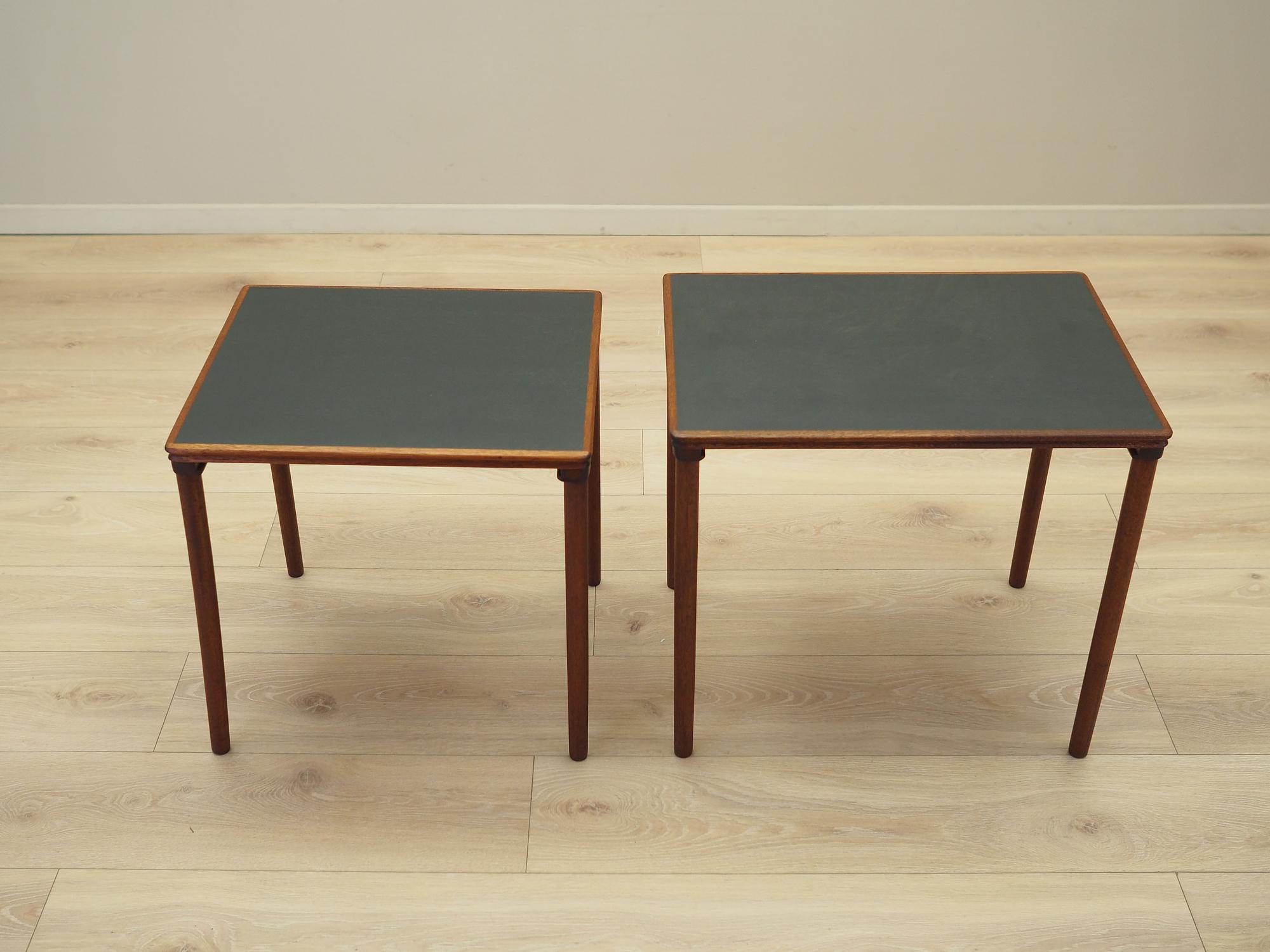 2x Side table Teak wood 1970s 4