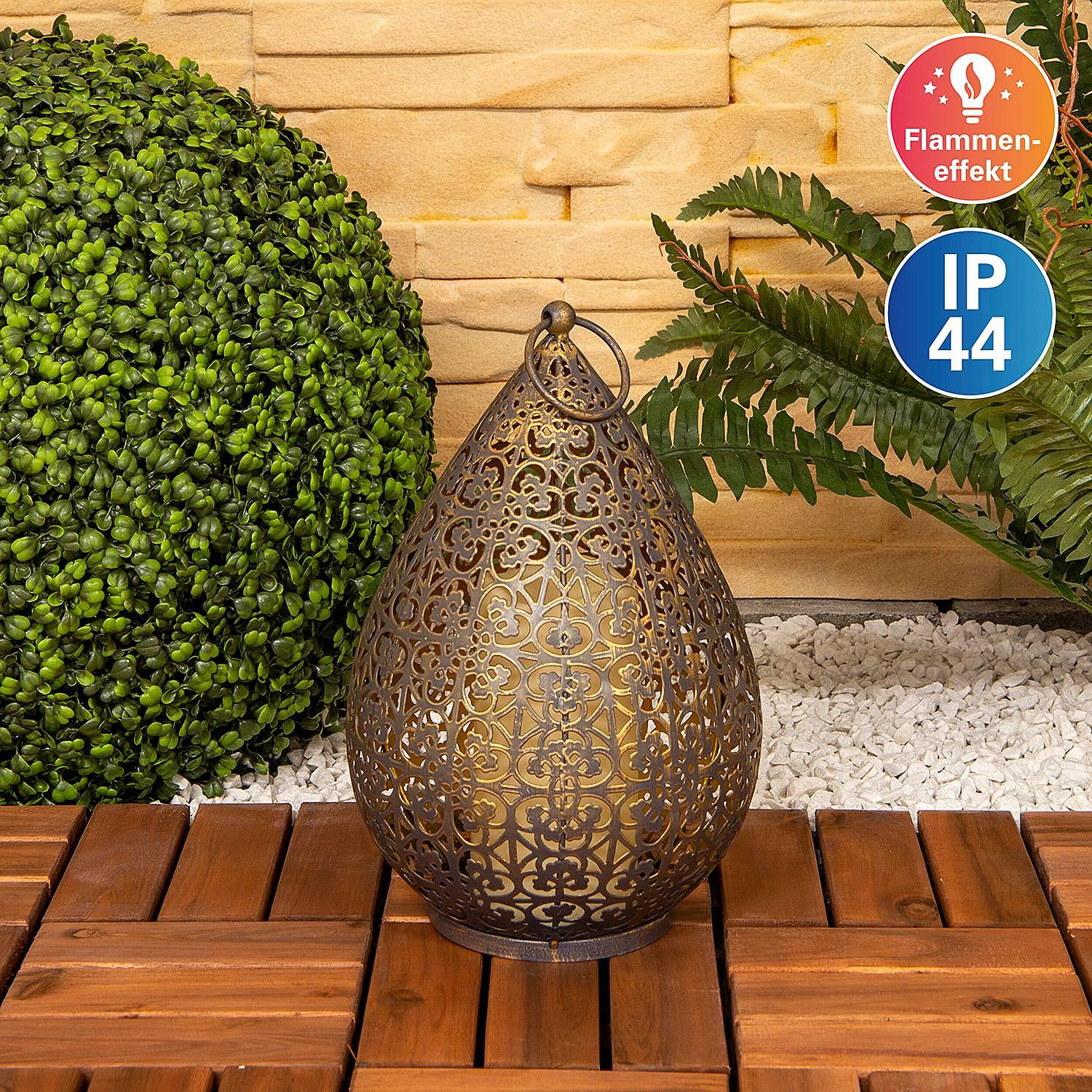 LED-Solarleuchte Binz Eisen Gold 4