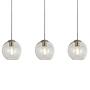 Balls Pendant Lamp Clear Glass Steel 3-light 1