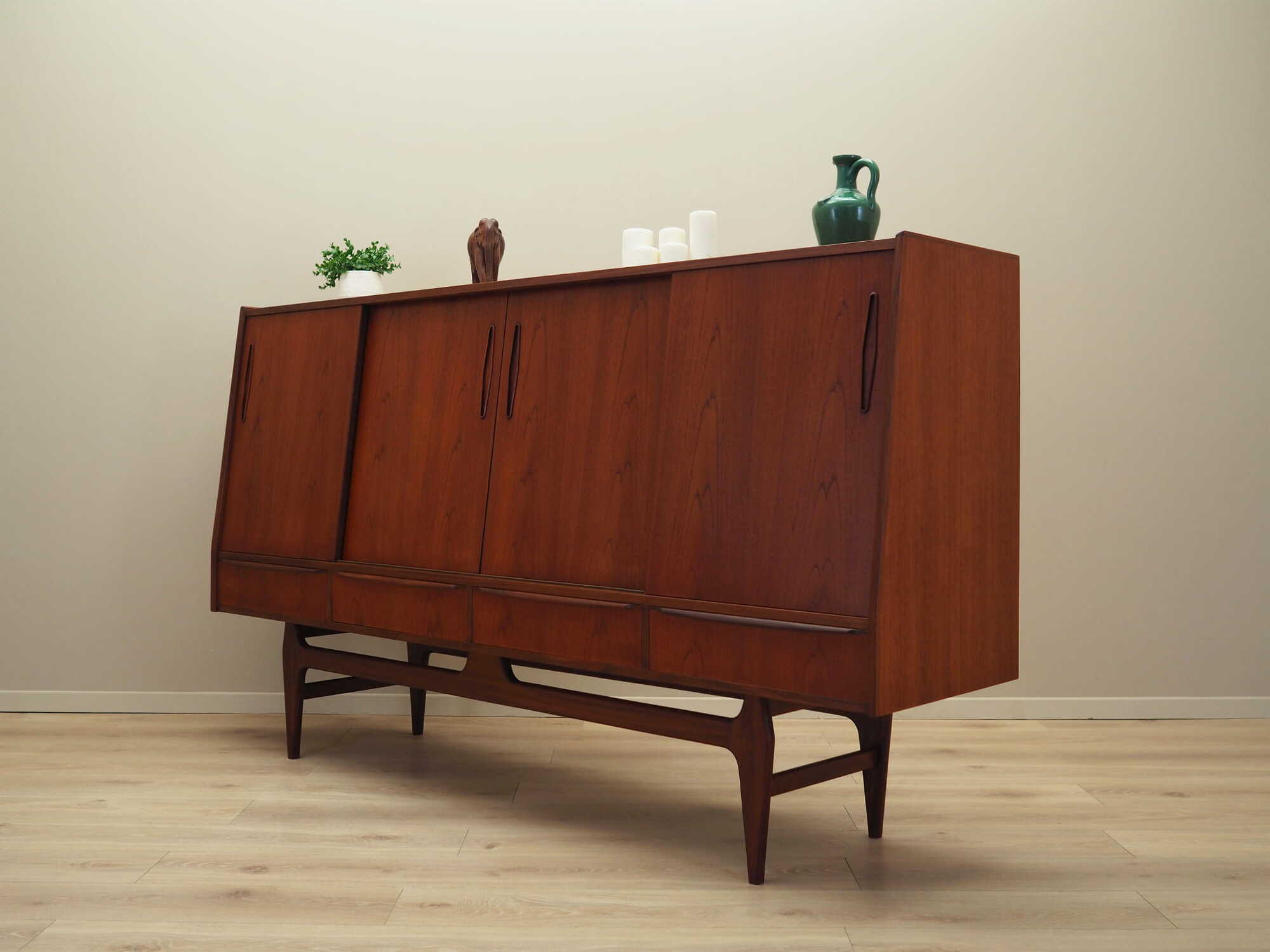 Highboard Teakholz Braun 1960er Jahre 3