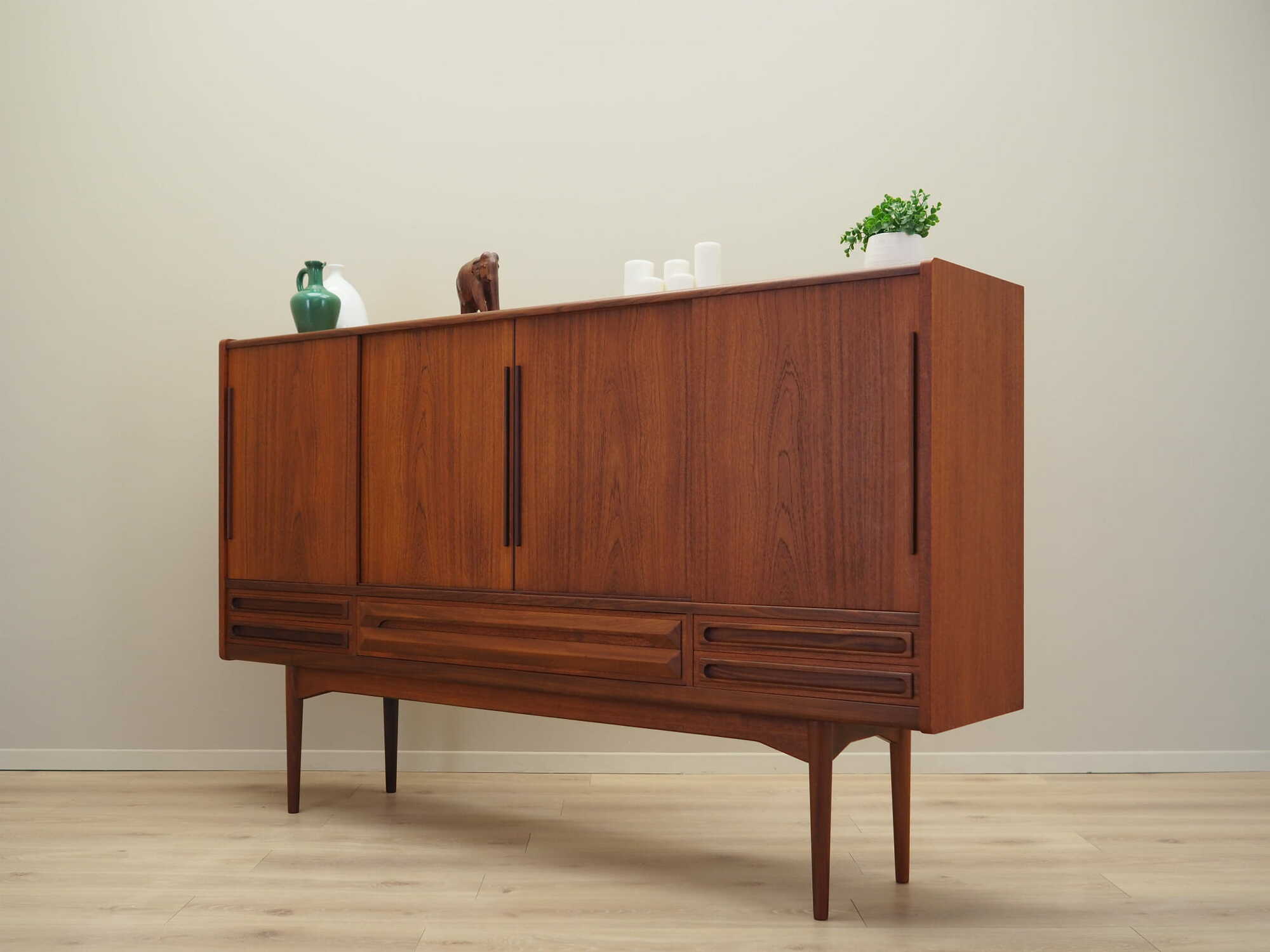 Highboard Holz Braun 1960er Jahre 3