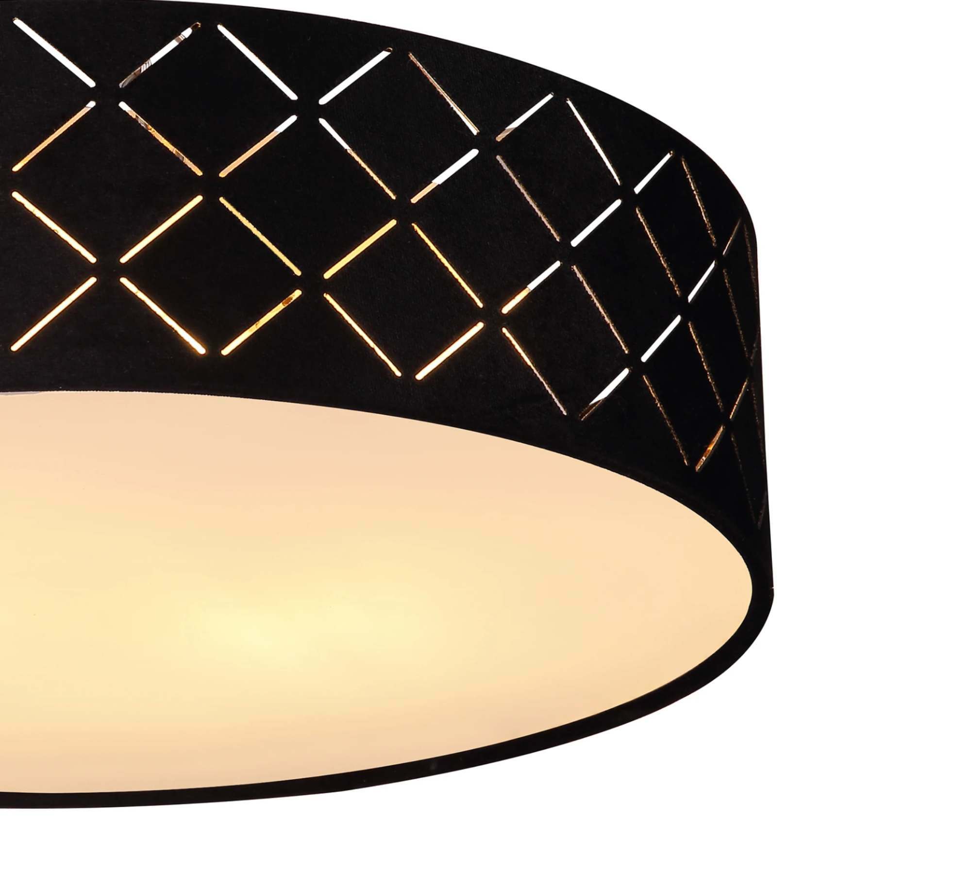 2-light ceiling lamp mixed fabric metal black 2