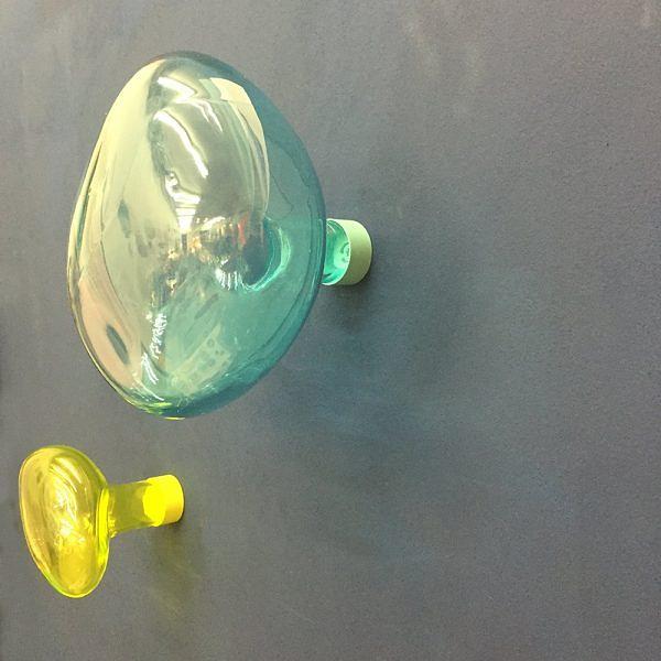 Bubble Wandhaken Groß Glas Blau 1