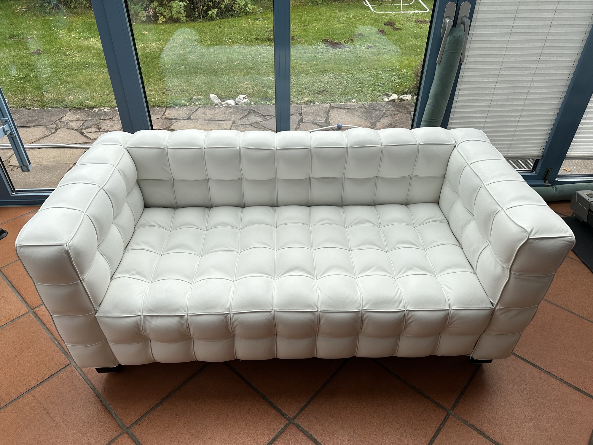 Kubus Sofa Leder Weiß 0