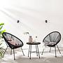 Garden Lounge Set of 2 Copacabana Steel Polyrattan Black 0