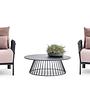 2x Caro Garten Loungesessel Anthrazit Pfirsichfarbig 1