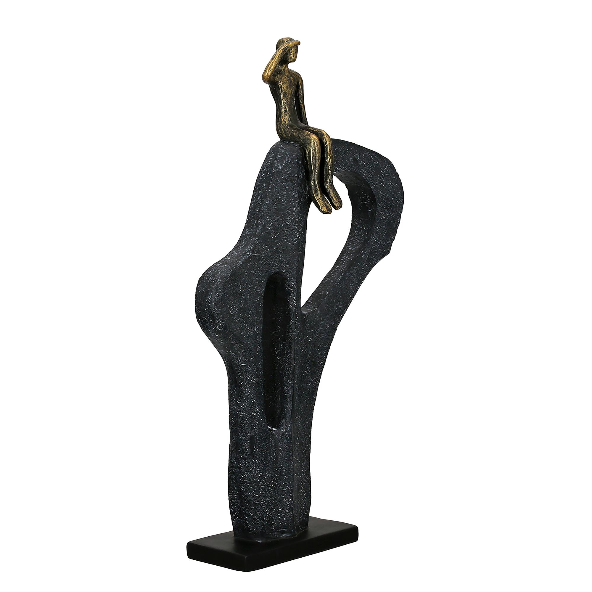 Skulptur Blick in die Ferne Braun Kunstharz 25 x 47 x 7 cm 1