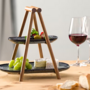 Matera Etagere Keramik Akazienholz Grau 1