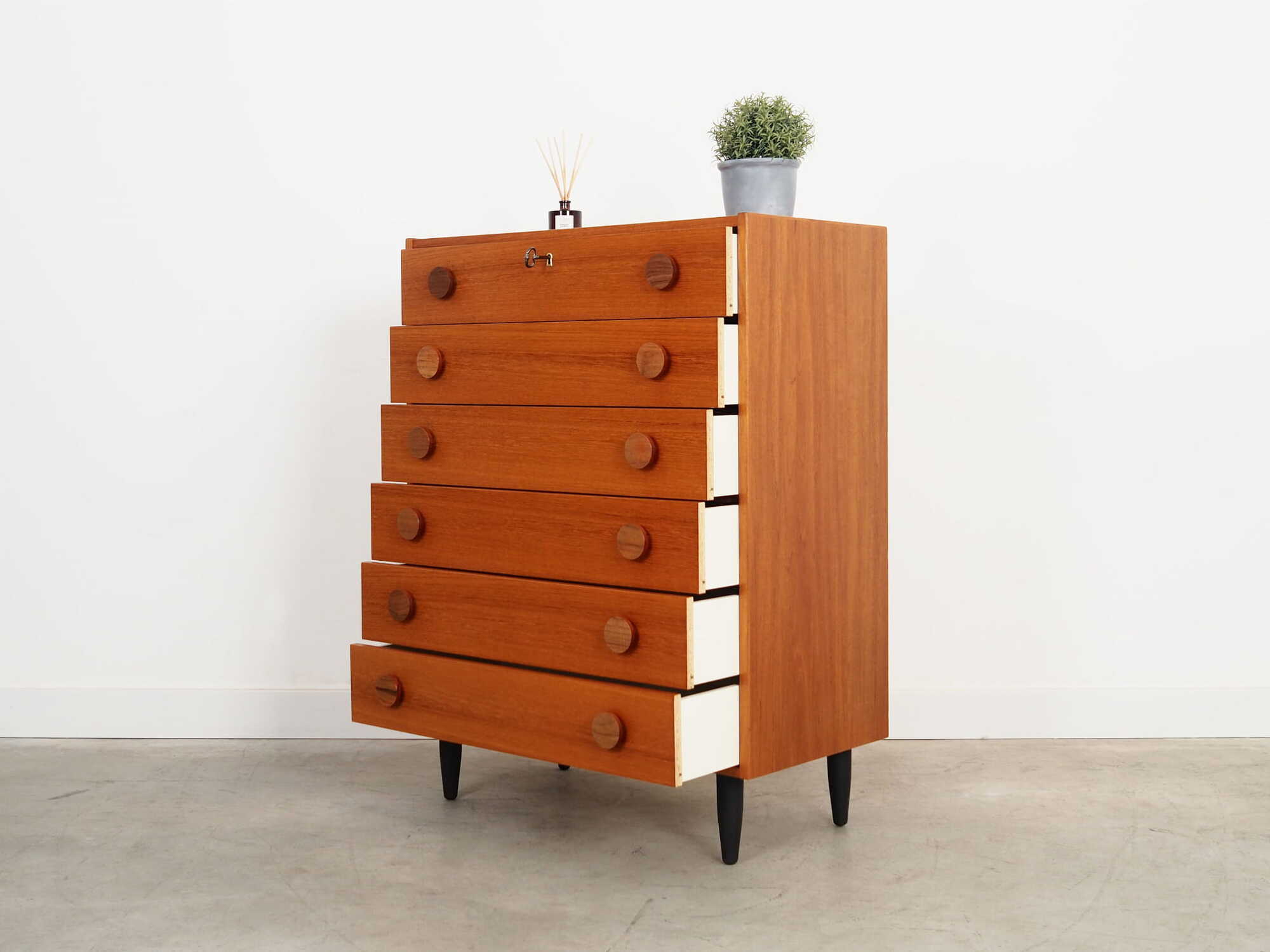 Vintage chest of drawers wood brown 1960s 3