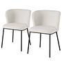 Chair Grotai Bouclé Set of 2 White Black 0