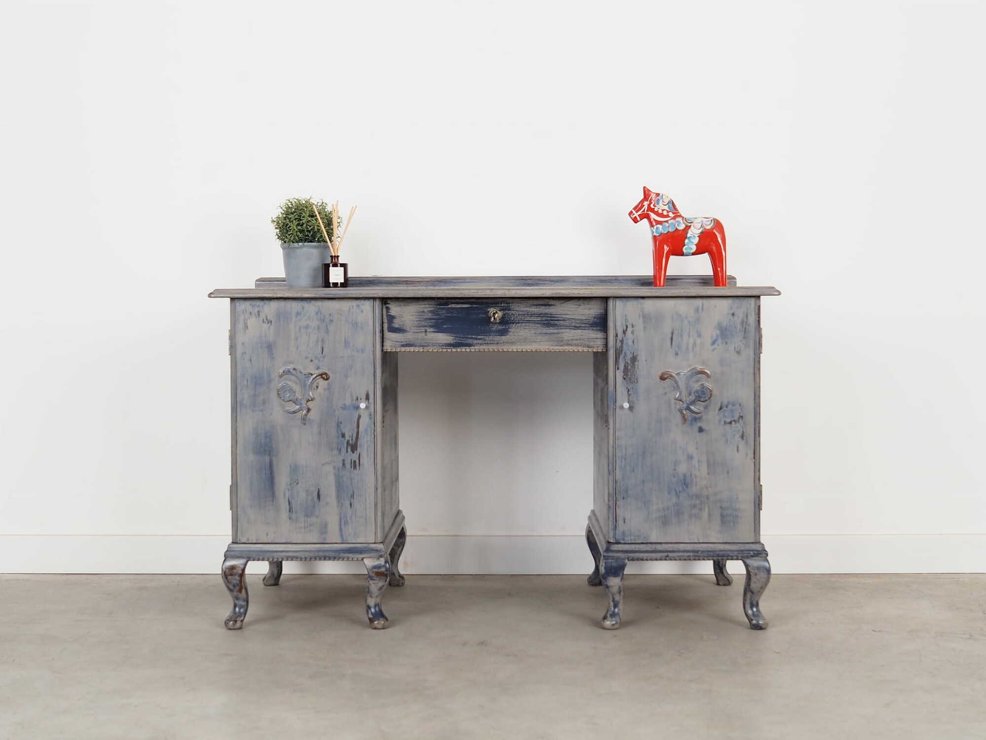 Vintage desk Pine grey 1960s 1