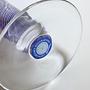 Vintage Pasabahce Blumenvase Glas Weiß Blau 4