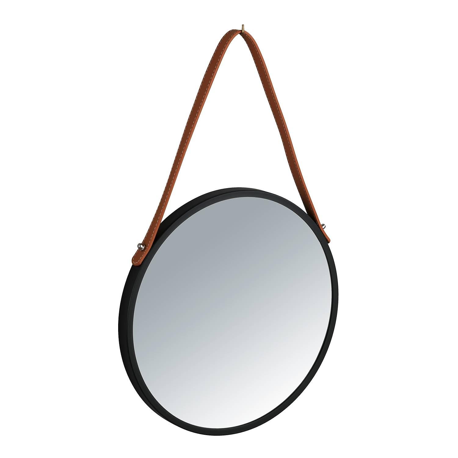 Borrone Wandspiegel Eisen Glas Schwarz Silber Ø30cm 3