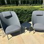 2x Twins Sessel & Beistelltisch Textil Aluminium Grau 0