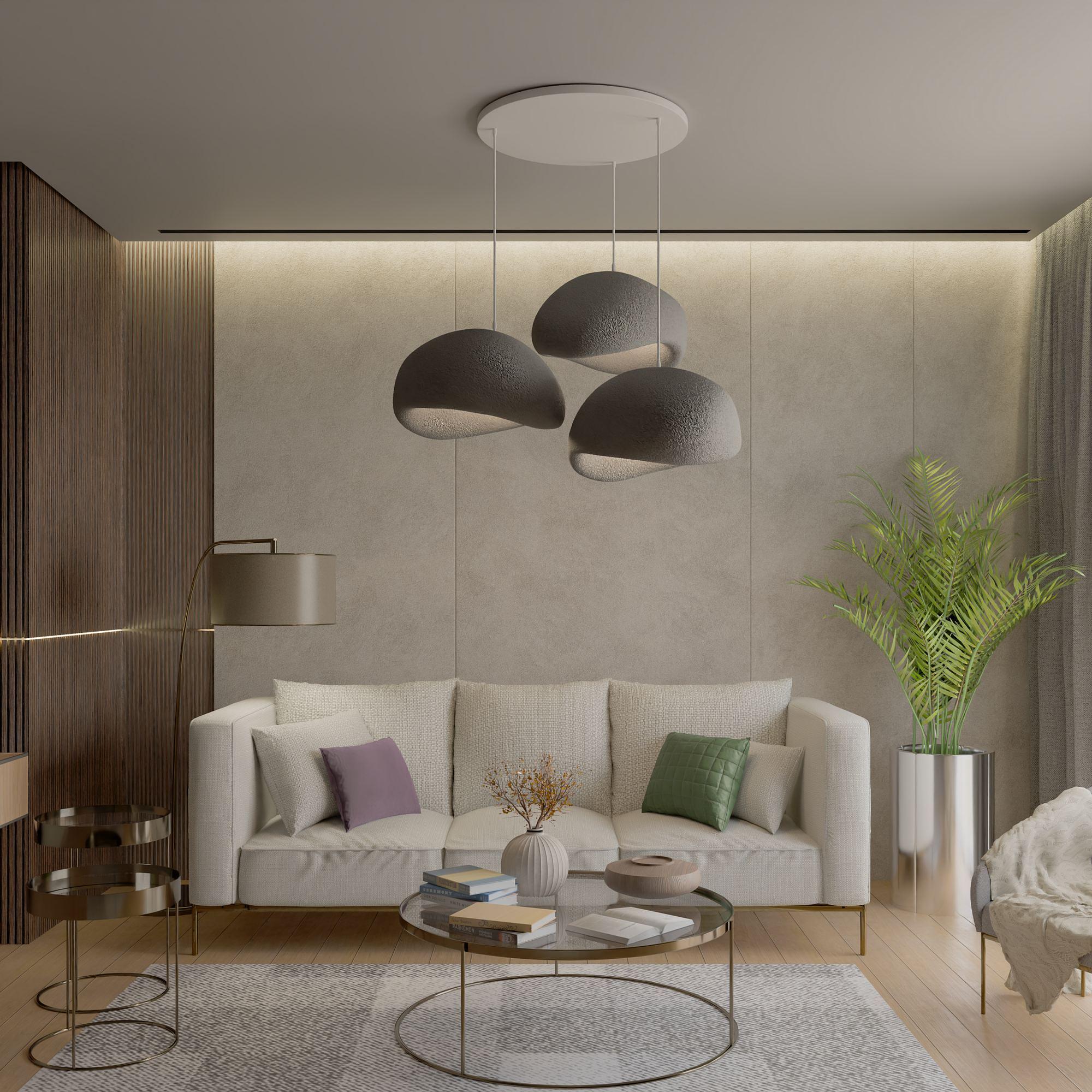 3-Flammig Wabi Sabi Haze & Hues Pendelleuchte Beton Grau 4