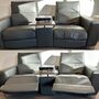 Kinosofa 2-Sitzer Leder Grau 1