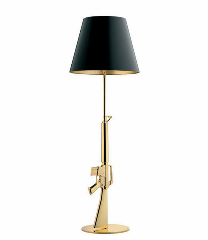Lounge Gun Stehleuchte Metall Gold 0