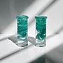 2x Atoll Kerzenständer Glas Grün 0