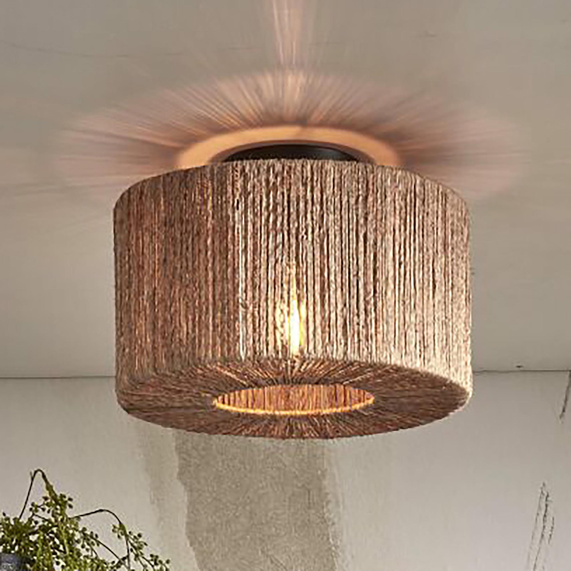 Deckenleuchte Iguazu Typ D Beige Eisen Jute 1