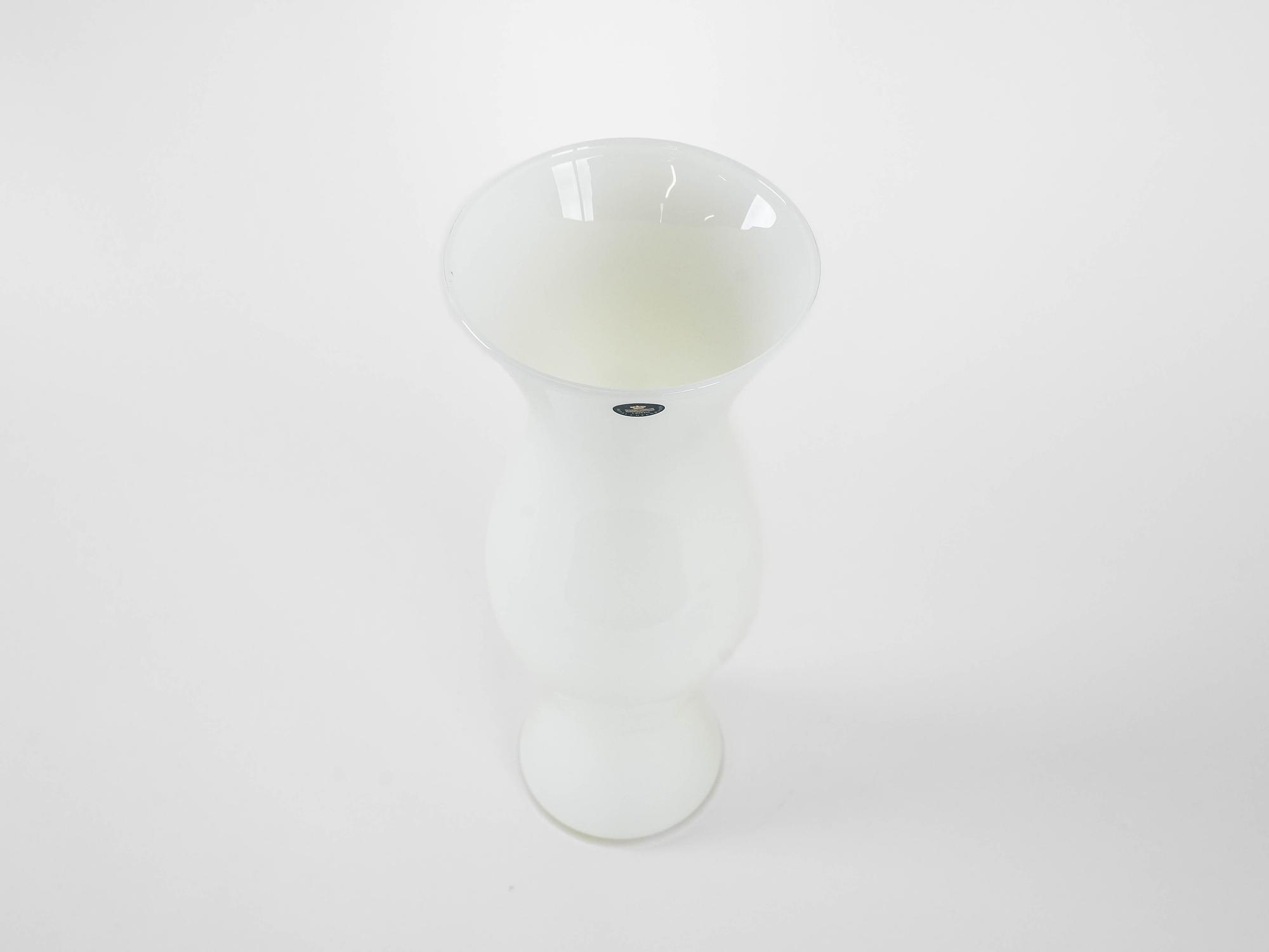 Glass vase White 1970s 5